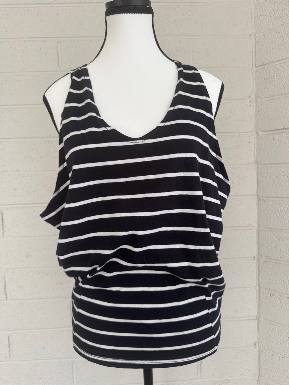 Vans Black and White Striped Sleeveless Tank Top